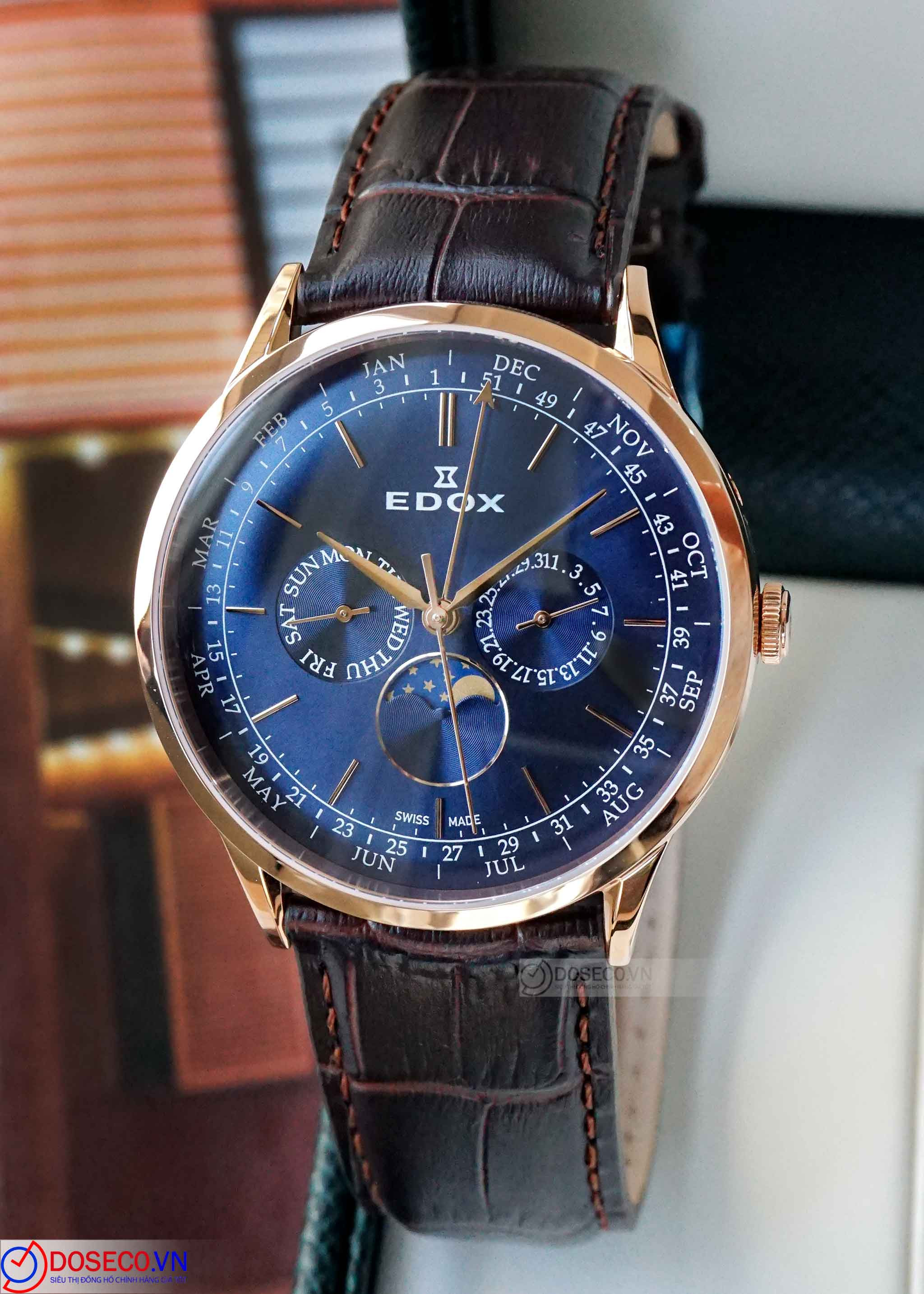 Edox Les Vauberts Moonphase 40101 37RC BUIR